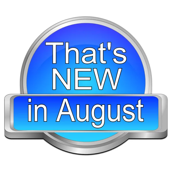 Blue New August Button Illustration — Stock Photo, Image
