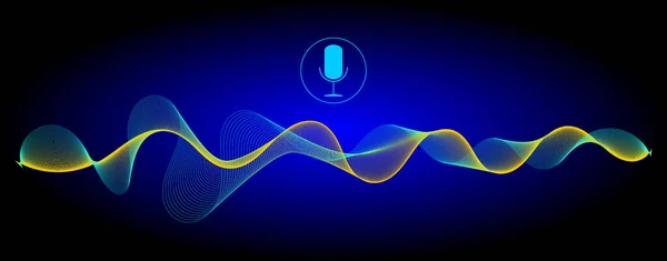 Признание Голоса Помощью Микрофона Иллюстрации Звуковых Волн — стоковое фото