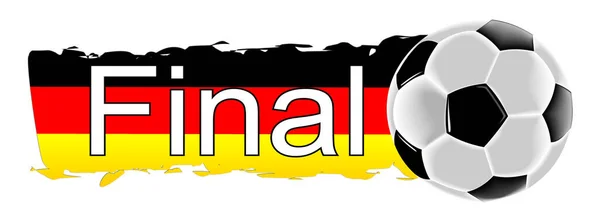 Fußball Mit Finale Auf Deutscher Fahne Illustration — Stockfoto