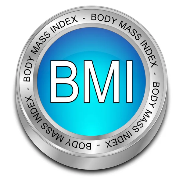 glossy blue Body Mass Index Button - 3D illustration