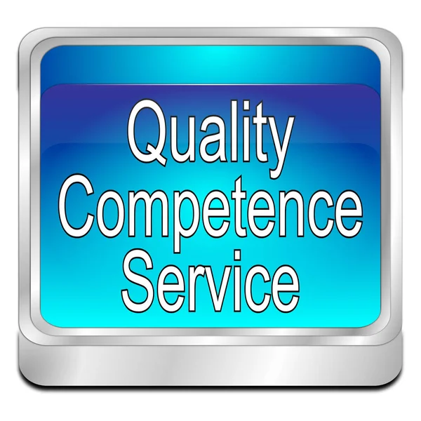 Niebieski Quality Competence Service Button Ilustracja — Zdjęcie stockowe