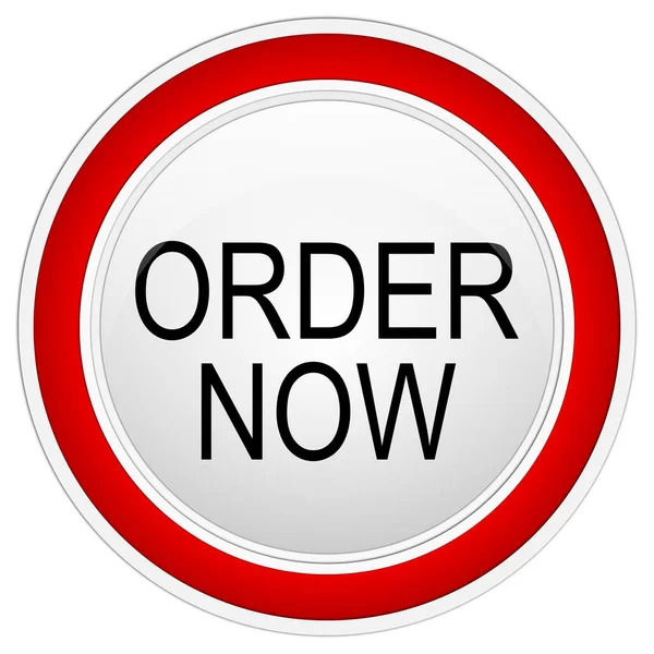 Red Order Now Button White Background Illustration — Stock Photo, Image