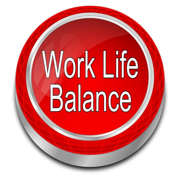 Roter Work Life Balance Knopf Illustration — Stockfoto
