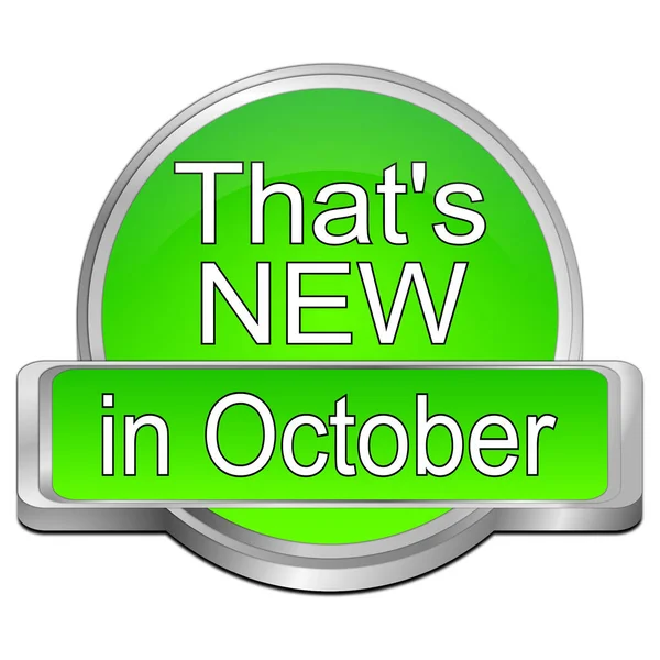 Glossy Green New October Button Illustration — Stock Photo, Image