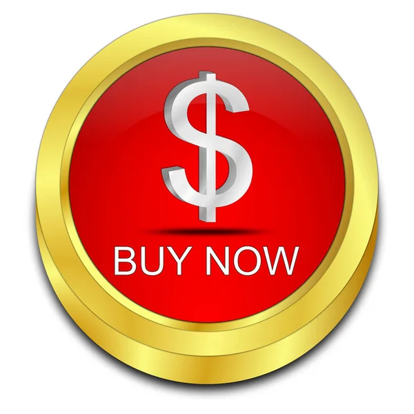 Dolarlık Sembollü Kırmızı Buy Now Button Illüstrasyon — Stok fotoğraf