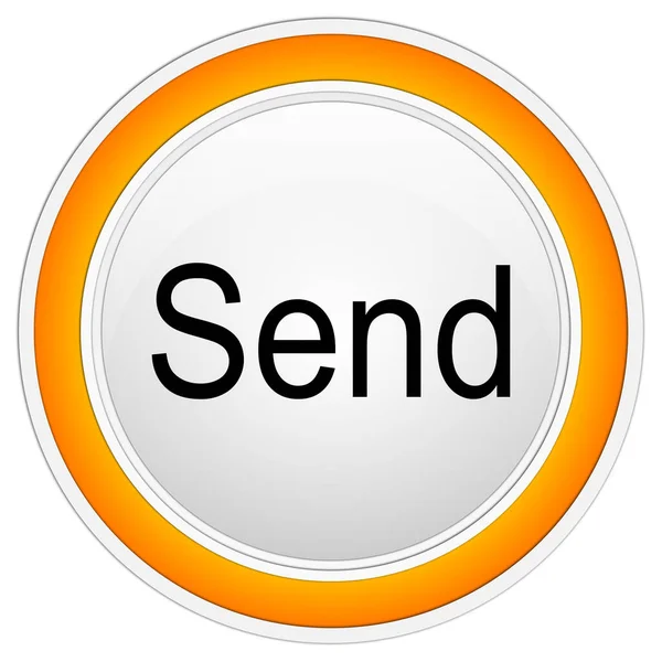 Orange Send Button White Background Illustration — Stock Photo, Image