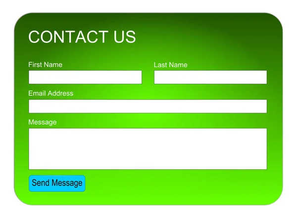 green Contact us form or Feedback form  illustration
