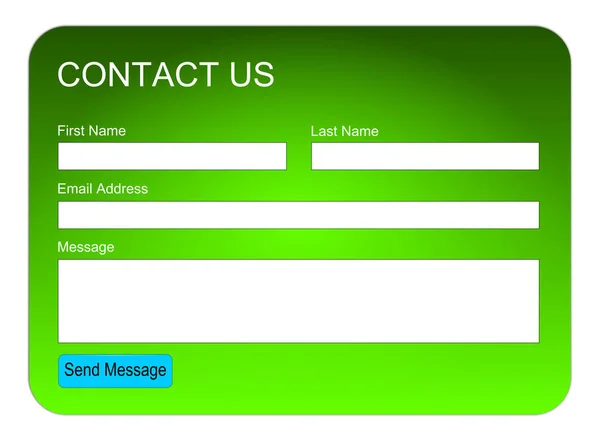 緑お問い合わせフォームまたはフィードバックフォームイラスト — ストック写真