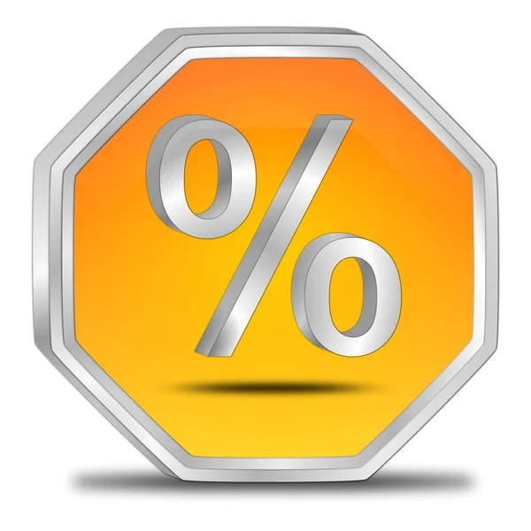 Orange Discount Button Illustration — Stock Photo, Image