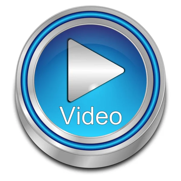 Blue Play Video Button Illustration — Stock Photo, Image