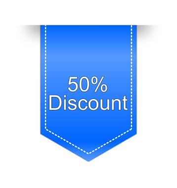 mavi% 50 İndirim etiketi - illüstrasyon