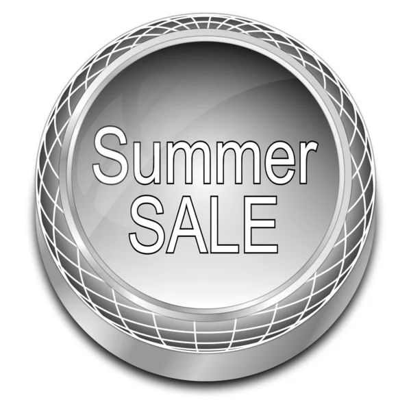 Silver Summer Sale Button Illustration — Stock Photo, Image