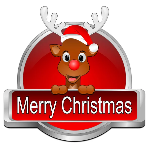 크리스마스 Merry Christmas Button Illustration — 스톡 사진