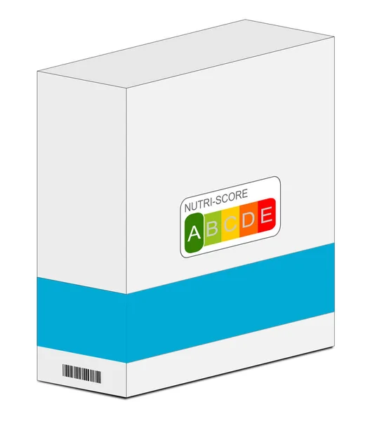 Etichetta Nutri Score Una Scatola Blu Colori Etichetta Nutrition Illustrazione — Foto Stock