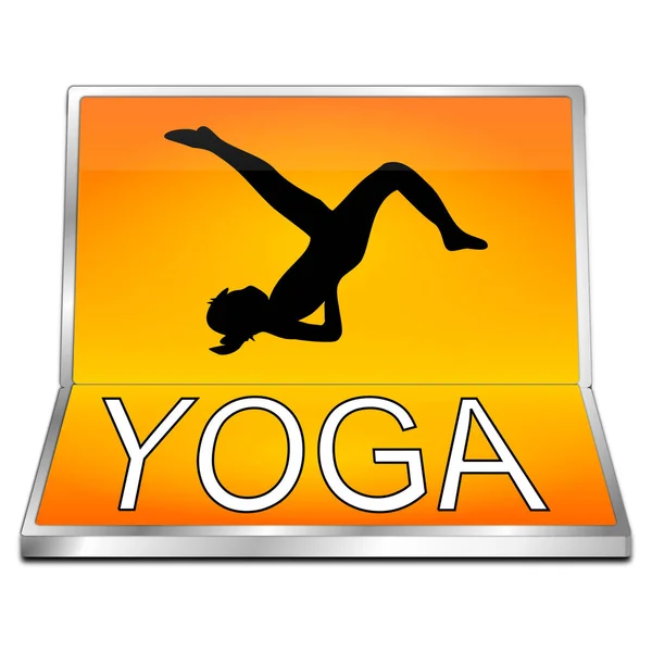 Orange Yoga Button Illustration — Stock Photo, Image