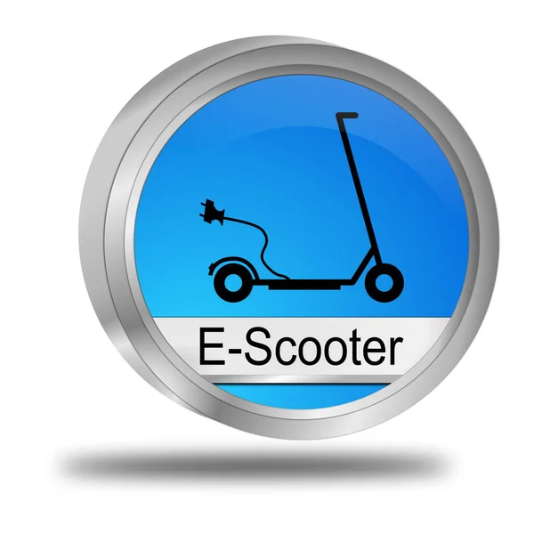 Blauwe Scooter Knop Illustratie — Stockfoto