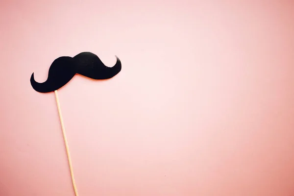 Papel Bigode Fundo Rosa Consciência Câncer Próstata Homens Mês Consciência — Fotografia de Stock