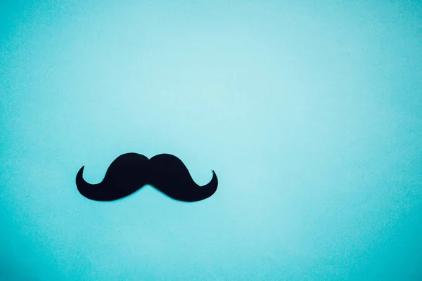 Papper Mustasch Blå Bakgrund Prostata Cancer Awareness Män Hälsa Medvetenhet — Stockfoto