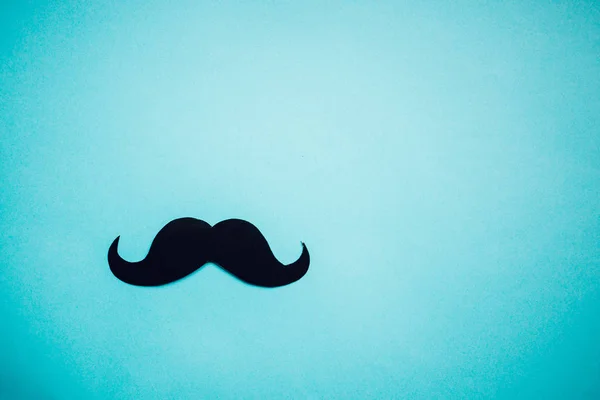 Papel Bigode Fundo Azul Consciência Câncer Próstata Homens Mês Consciência — Fotografia de Stock