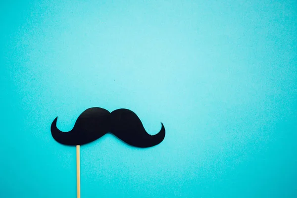 Paper Mustache Blue Background Prostate Cancer Awareness Men Health Awareness — Stock Photo, Image