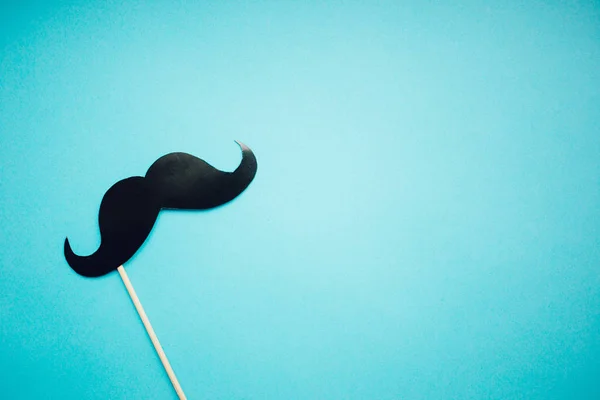 Papel Bigode Fundo Azul Consciência Câncer Próstata Homens Mês Consciência — Fotografia de Stock