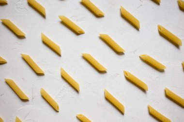 İtalyan Penne Rigate Makarna Makarna çiğ gıda arka plan veya doku