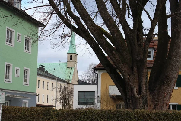 Salzburgo Áustria Março 2013 Vista Das Ruas Salzburgo Inverno Edifícios — Fotografia de Stock