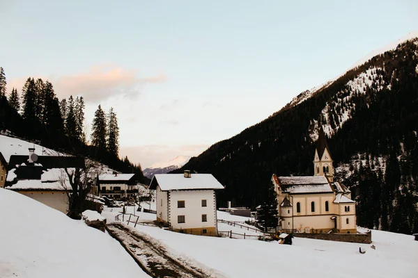 Trafoi, Italy - 03 20 2013: view of the beautiful Alpen vellage Trafoi in winter landscape