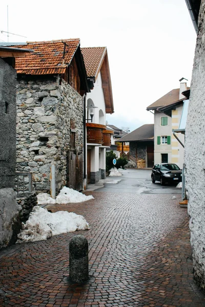 Prato Allo Stelvio Italien 2013 Blick Auf Die Straßen Des — Stockfoto