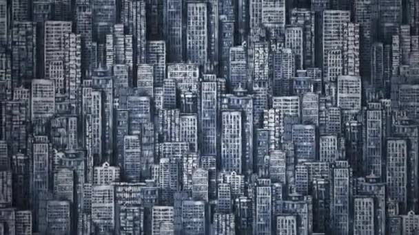Animazione Scena Urbana Disegnata Mano Paesaggio Urbano Sfondo Della Città — Video Stock