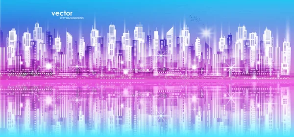 Městské Vektorové Panorama Pozadí Architektury Cityscape Městské Panorama Ilustrace Architekturou — Stockový vektor