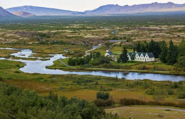 düz thingvellir milli park alanında reykjavik İzlanda altın daireye girer