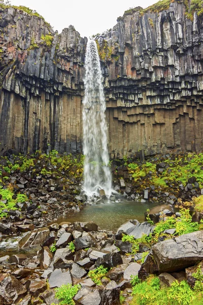 Cachoeira Svartifoss Parque Nacional Skaftafell Islândia — Fotografia de Stock