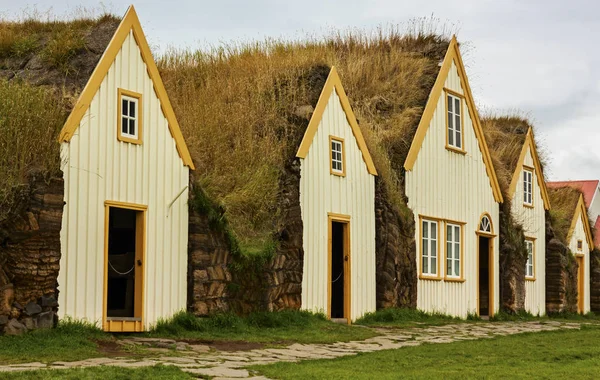 Typical icelandic houses covered with grass Royalty Free Stock Images