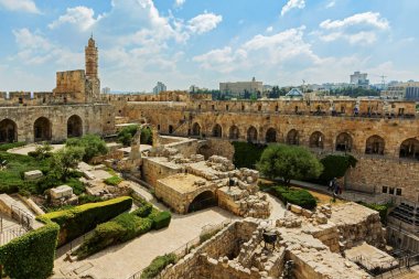 Tower of David is so named because Byzantine Christians believed the site to be the palace of King David. The current structure dates from the 1600's. Jerusalem, Israel clipart