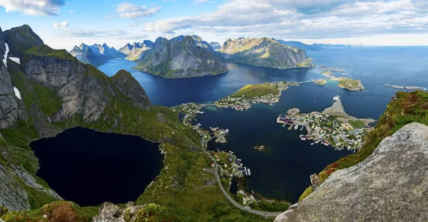 Isole Lofoten Vista Reinebringen Alle Isole Lofoten Situate Norvegia Durante — Foto Stock