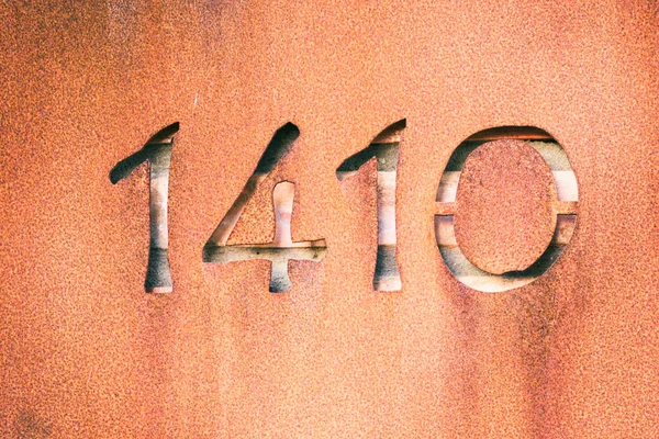 Sayı 1410 grunge rustik metal zemin üzerine
