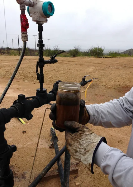 Muestra Aceite Por Wellhead — Foto de Stock