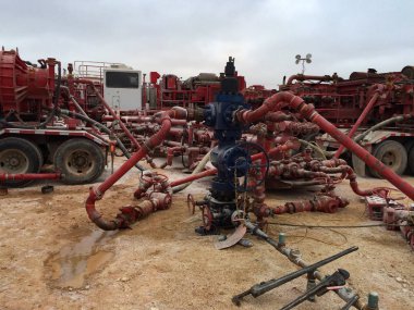 Fracking Equipment on a Wellhead clipart