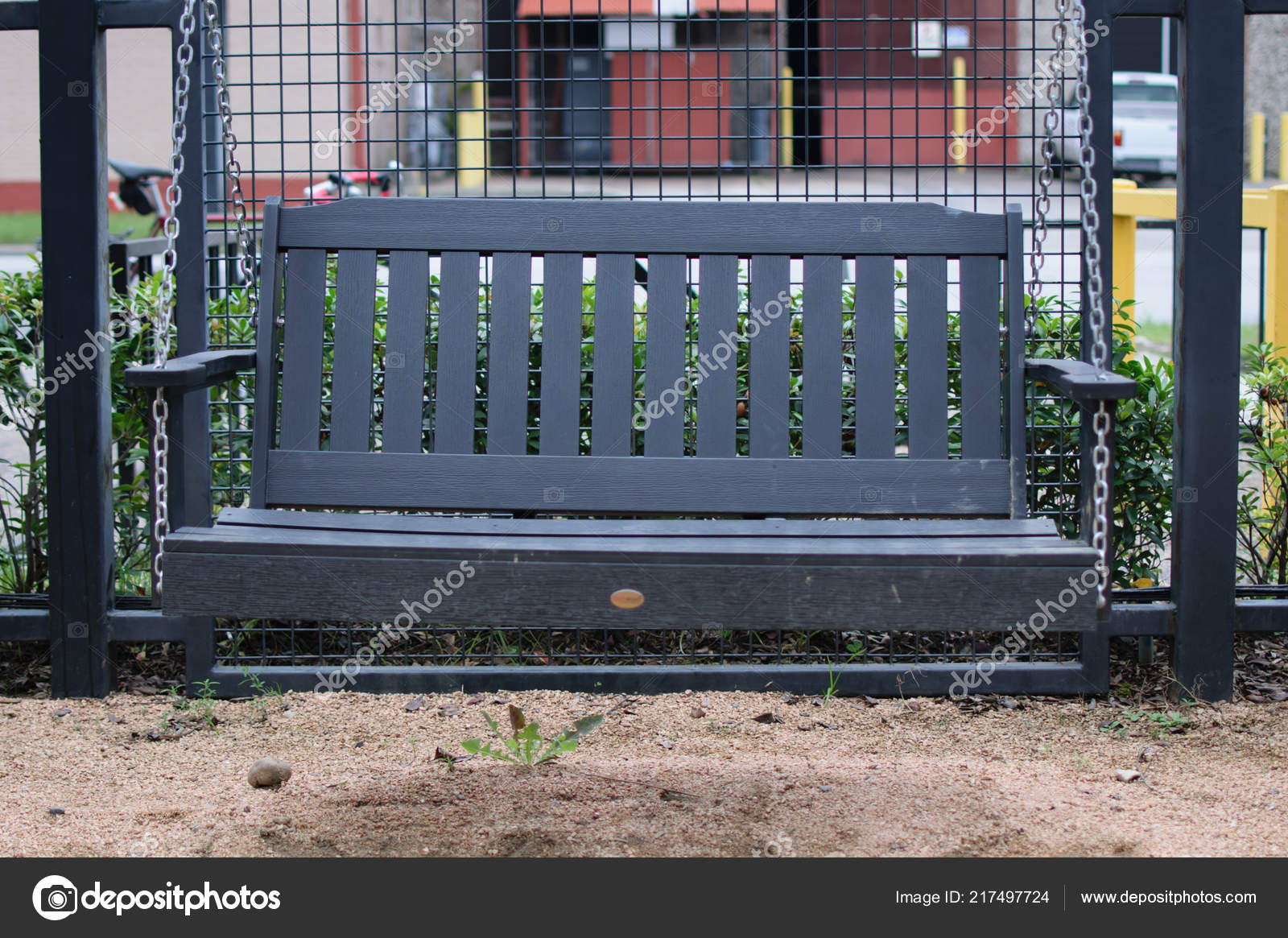 Swinging Park Bench Local Bar Stock Photo C Ferrezframe 217497724