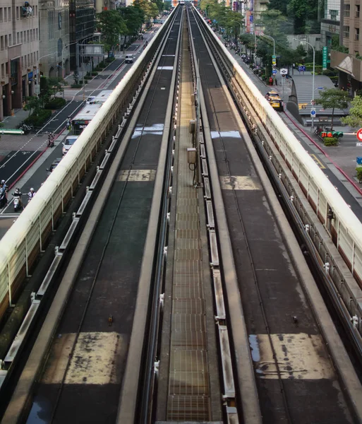 Antenn Skott Taipei Metro Spår — Stockfoto