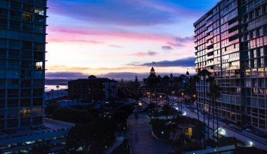 Gün Batımında Hotel Del Coronado Panoraması, San Diego, Kaliforniya. Popüler otel, düğün, plaj boyunca balayı hedef 