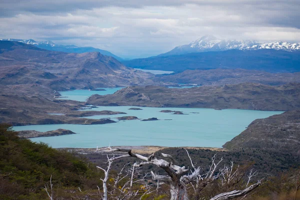 Národní park Torres del Paine, Patagonia Chile. Pehoe Lake on t — Stock fotografie