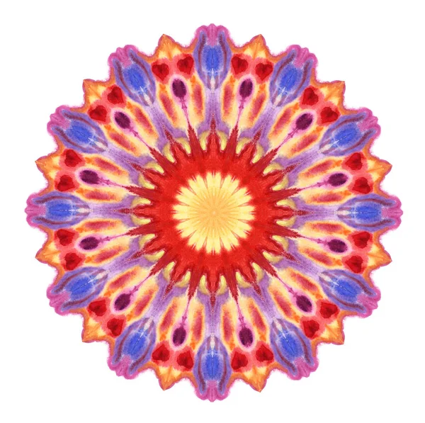 Aquarelle Concentrique Élément Décoratif Mandala Sur Fond Blanc — Photo