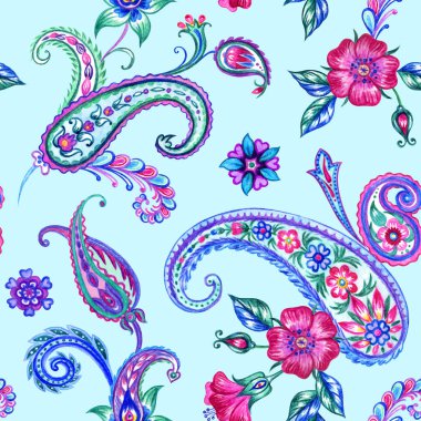 Dikişsiz desen desenli süsleme, el çizimi.