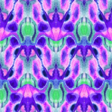 Sulu boya lekeleri ve elle çizilmiş çizgiler, soyut seamless modeli.