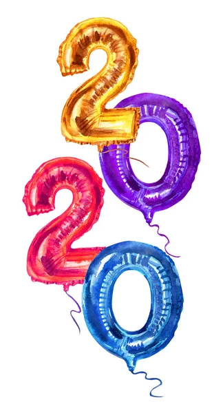 Ano Novo Inscrição 2020 Balões Para Cartões Postais Banners Outros — Fotografia de Stock