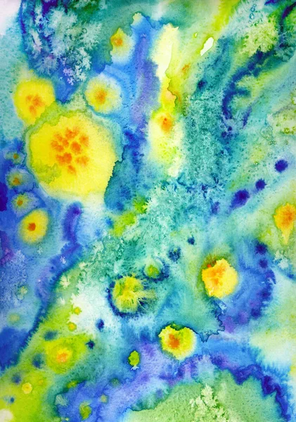 Abstraktní Malba Květin Šplouchání Skvrn Žlutozelených Tónech Tisk Pro Malby — Stock fotografie