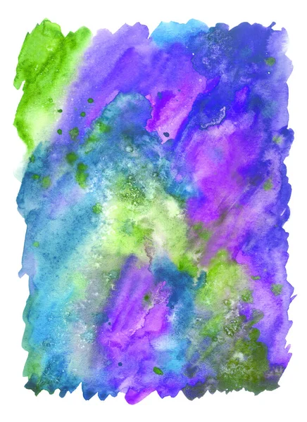 Яскравий Абстрактний Фон Бризками Бризками Акварельної Фарби Фіолетово Зелених Тонах — стокове фото