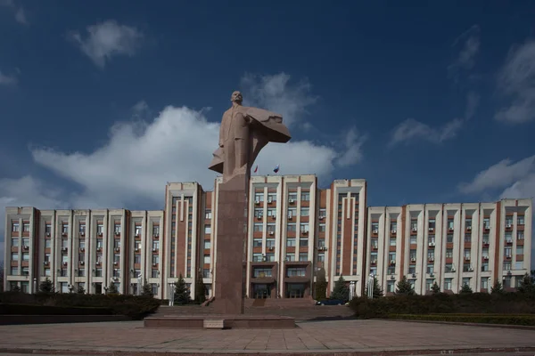 Tiraspol Capital Transdniéster Marzo 2018 Facto País Estatua Lenin Frente Imagen de archivo